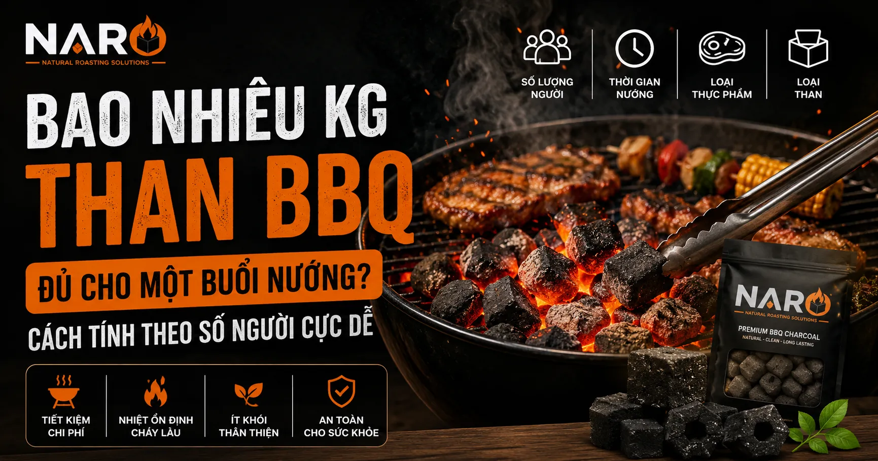 Bao nhiêu kg than đủ cho một buổi BBQ? Cách tính theo số người cực dễ