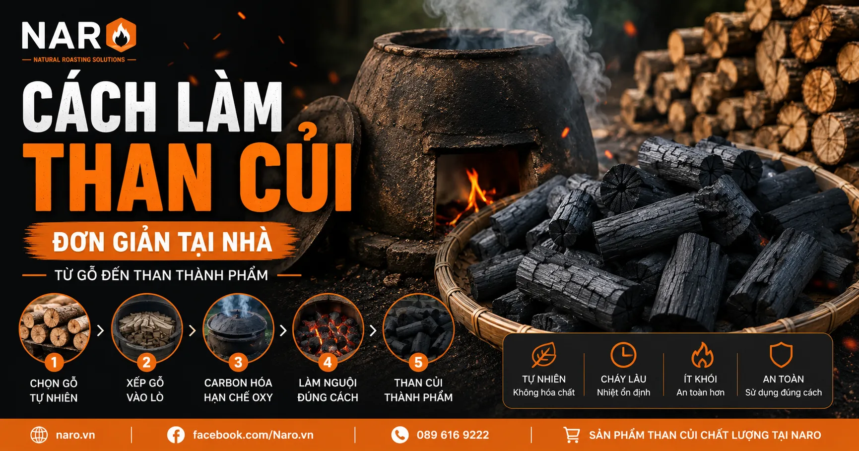 Cách làm than củi đơn giản tại nhà: Từ gỗ đến than thành phẩm