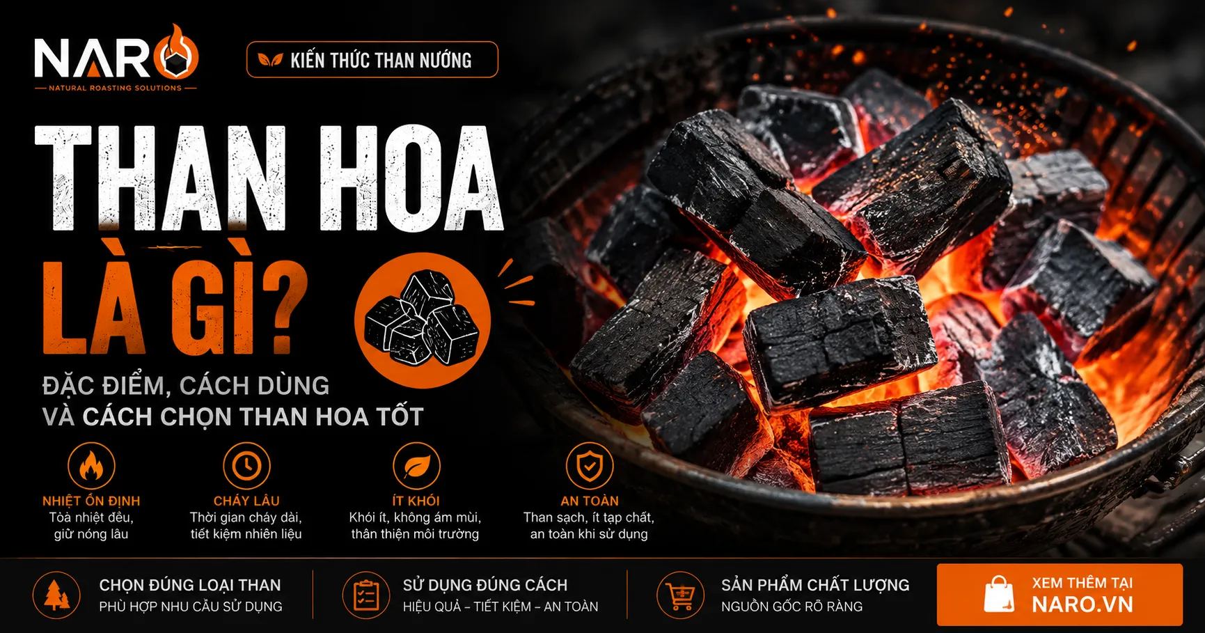 Than hoa là gì? Đặc điểm, cách dùng và cách chọn than hoa tốt