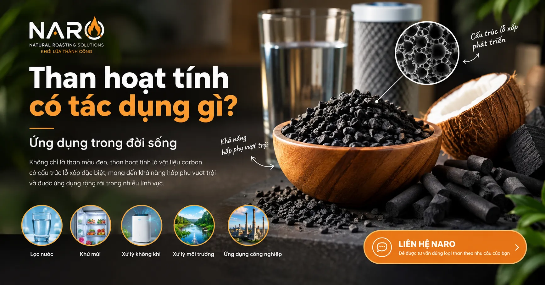 Than hoạt tính có tác dụng gì? Ứng dụng trong đời sống